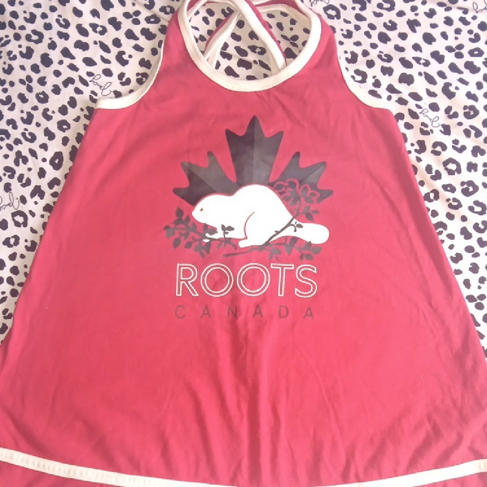 Roots Kids Red and White Tank Top